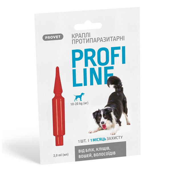 PROVET Profiline Краплі від бліх та кліщів для собак (від 10 до 20 кг) 