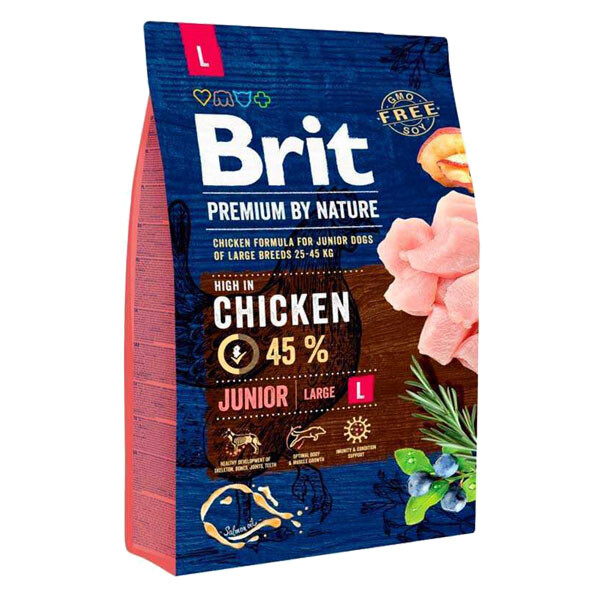 Brit Premium Junior L Сухий корм для цуценят і молодих собак великих порід (курка)