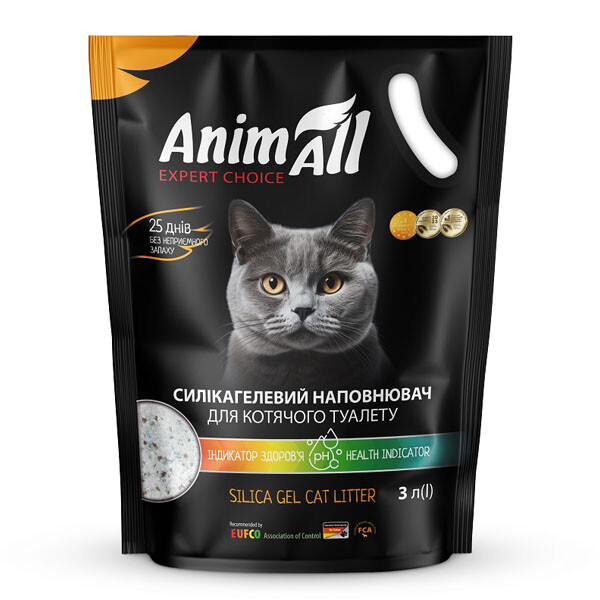 AnimAll силікагелевий наповнювач з pH-індикатором для котячого туалету