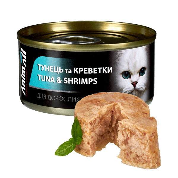 AnimAll вологий корм для котів з тунцем та креветками