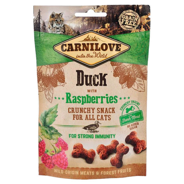 Carnilove ласощі для котів для зміцнення імунітету з качкою та малиною