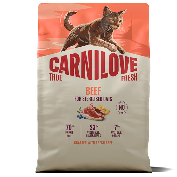 Сухий корм для стерилізованих котів Carnilove True Fresh Beef Sterilised (Яловичина)