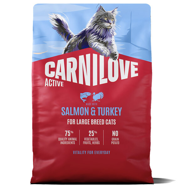 Сухий корм для котів великих порід Carnilove Active Salmon & Turkey (Лосось та індичка)