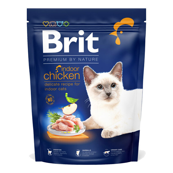 Brit Premium Cat Indoor Chicken Сухий корм для дорослих хатніх котів (курка)