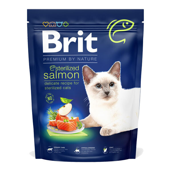 Brit Premium Cat Sterilised Salmon Сухий корм для стерилізованих котів (лосось)