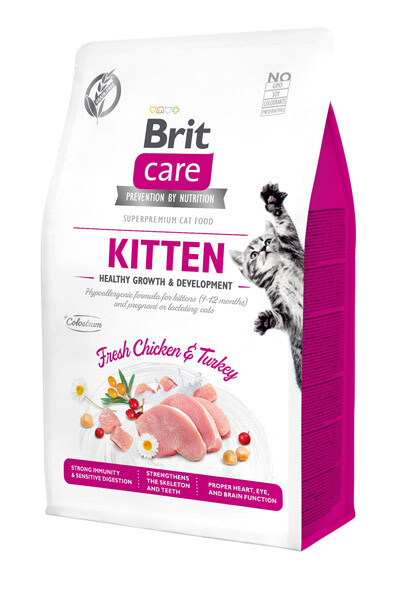 Brit Care GF Kitten Fresh Chicken & Turkey Сухий беззерновий корм для кошенят та вагітних/лактуючих кішок (індичка і курка)