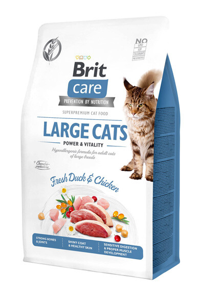 Brit Care GF Large Cats Fresh Duck & Chicken Сухий беззерновий корм (качка і курка)