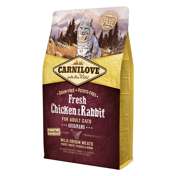 Carnilove Fresh Chicken & Rabbit Сухий корм для дорослих вибагливих котів (курка та кролик)