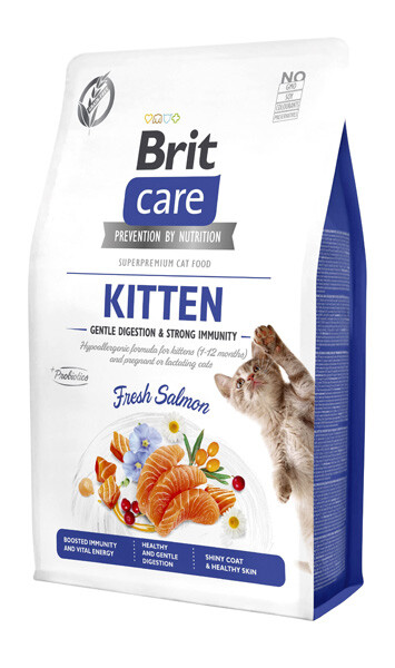 Brit Care GF Kitten Gentle Digestion and Strong Immunity Сухий беззерновий корм для кошенят та вагітних/лактуючих кішок (лосось)