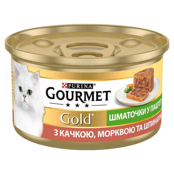 Gourmet GOLD Вологий корм (качка, морква та шпинат)