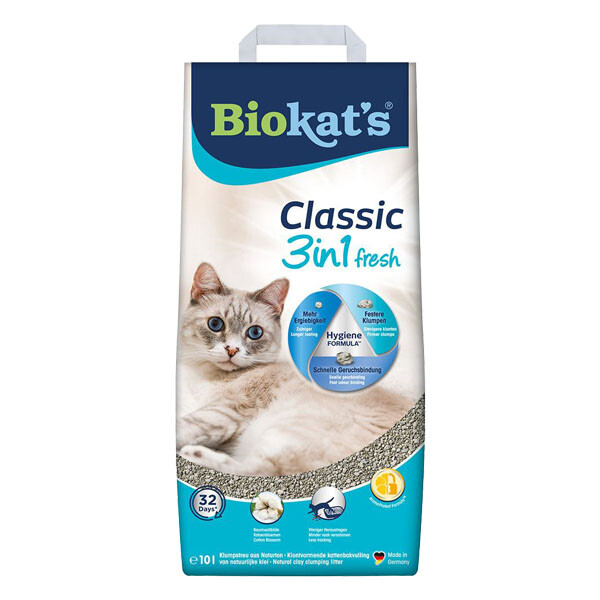 Biokats Classic Fresh 3in1 Cotton бентонітовий наповнювач для котячого туалету