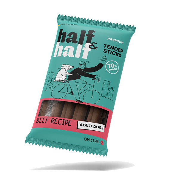 Half&Half ласощі для дорослих собак з яловичиною