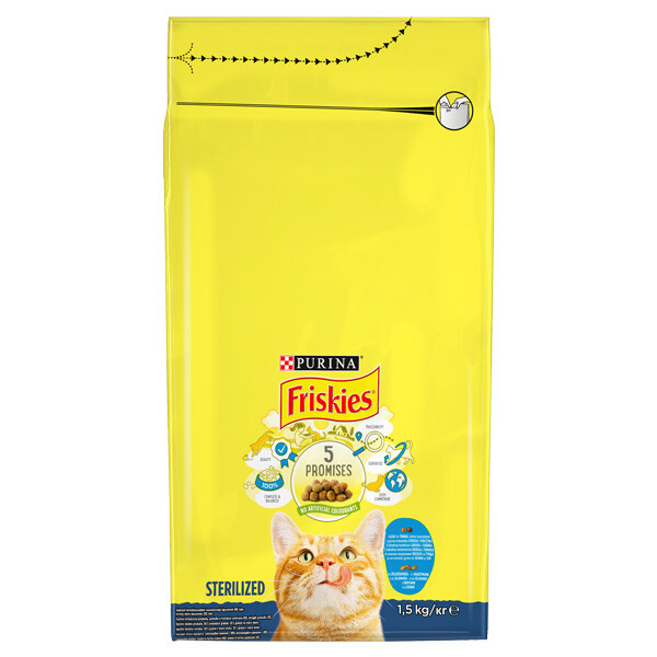 Friskies Sterilized Сухий корм (лосось та овочі)