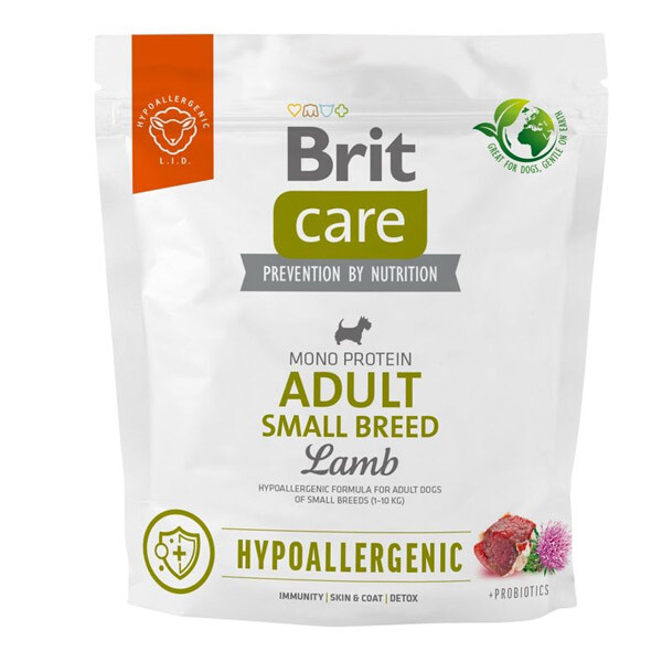Сухий гіпоалергенний корм Brit Care Dog Hypoallergenic для собак малих порід (ягня)