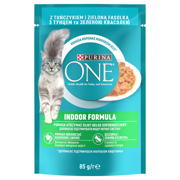 PURINA ONE INDOOR Вологий корм (тунець та зелена квасоля)