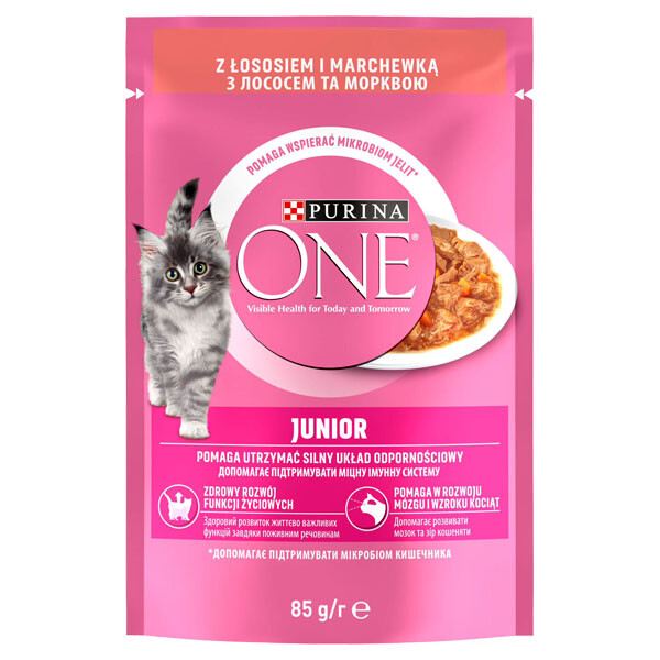 PURINA ONE JUNIOR Вологий корм (лосось та морква)