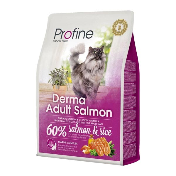 Profine Derma сухий корм для довгошерстих котів (лосось та рис)