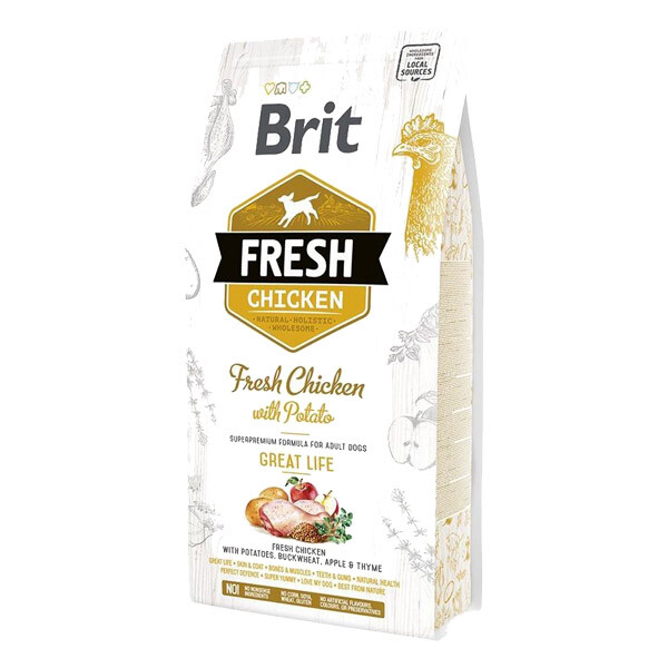 Brit Fresh Chicken & Potato Adult сухий корм для дорослих собак з куркою та картоплею