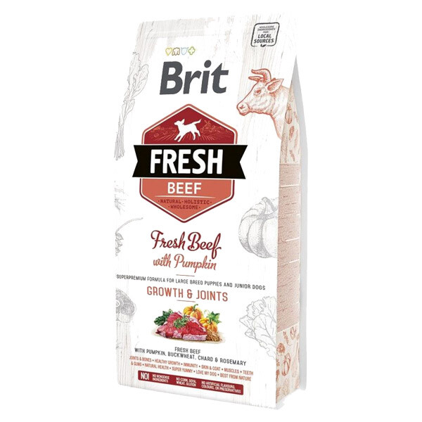 Brit Fresh Beef & Pumpkin Puppy Large сухий корм для цуценят та молодих собак великих порід з яловичиною та гарбузом