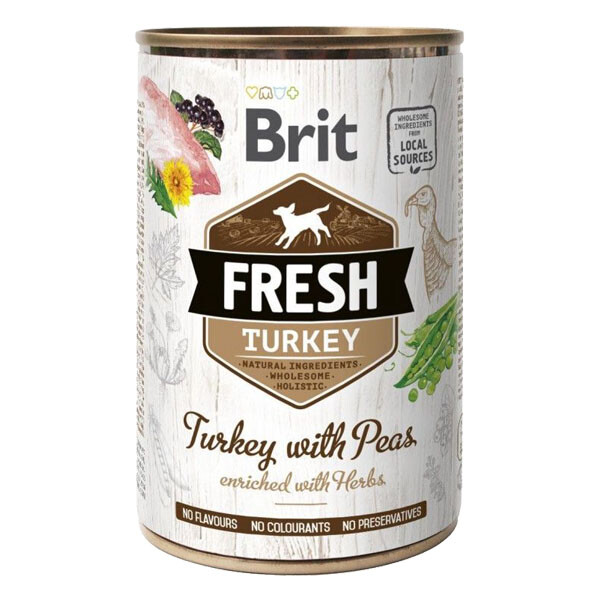 Brit Fresh Turkey & Pea Adult вологий корм для дорослих собак з індичкою та горохом
