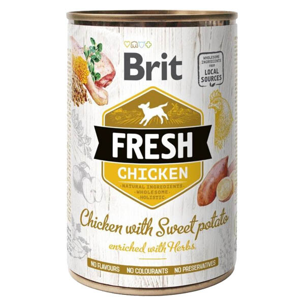 Brit Fresh Chicken & Sweet Potato Adult вологий корм для дорослих собак з куркою і бататом