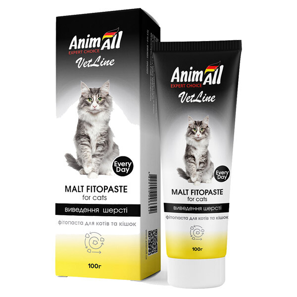 AnimAll VetLine фітопаста для виведення шерсті у котів