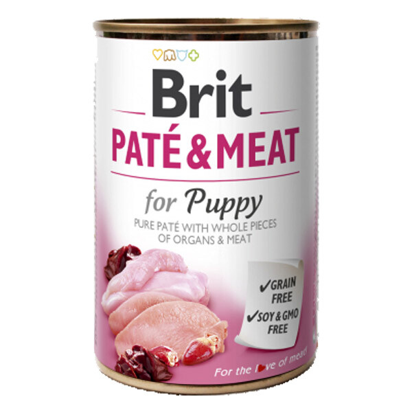 Brit Care Pate & Meat вологий корм з куркою та індичкою для цуценят
