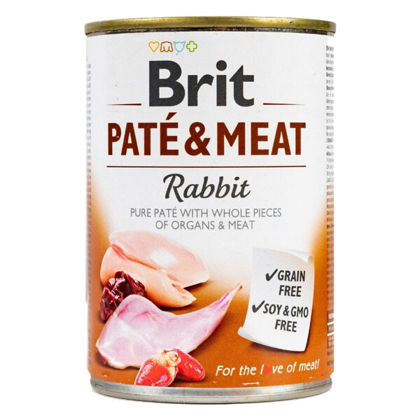 Brit Care Pate & Meat вологий корм з кроликом для дорослих собак