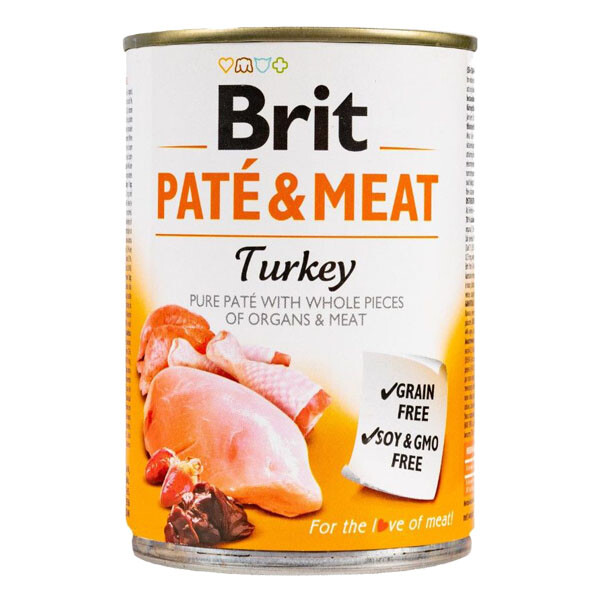 Brit Care Pate & Meat вологий корм з індичкою для дорослих собак