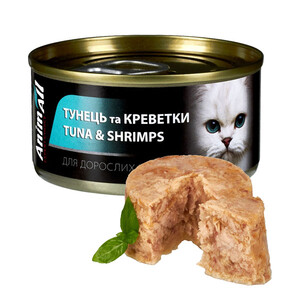 AnimAll вологий корм для котів з тунцем та креветками