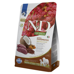 Farmina N&D Quinoa Skin&Coat сухий беззерновий корм з олениною та кокосом для собак середніх та великих порід