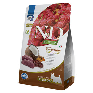 Farmina N&D Quinoa Skin&Coat сухий беззерновий корм з олениною та кокосом для собак малих порід