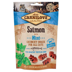 Carnilove ласощі для котів для здоров'я зубів та ясен з лососем і м'ятою