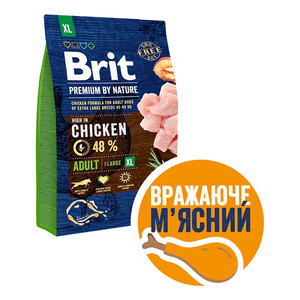 Сухий корм Brit Premium Adult XL для дорослих собак гігантських порід (курка)