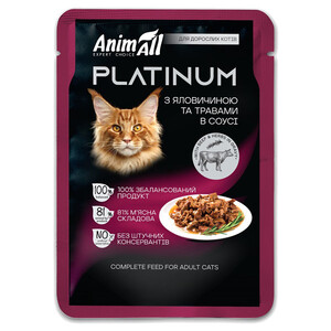 AnimAll вологий корм для котів з яловичиною та травами