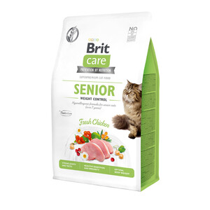 Сухий беззерновий корм Brit Care GF Senior Fresh Chicken для котів похилого віку (курка)