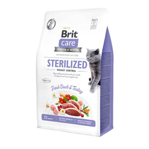 Сухий беззерновий корм Brit Care GF Sterilized Fresh Duck & Turkey для стерилізованих котів (качка та індичка)