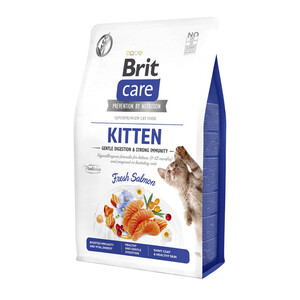 Сухий беззерновий корм Brit Care GF Kitten Gentle Digestion and Strong Immunity для кошенят та вагітних/лактуючих кішок (лосось)