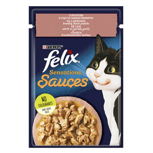 Вологий корм Felix Sensations Sauces (лосось і креветки)