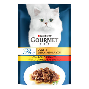Вологий корм Gourmet Perle (курка та яловичина)