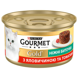 Вологий корм Gourmet GOLD Savoury Cake (яловичина та томати)