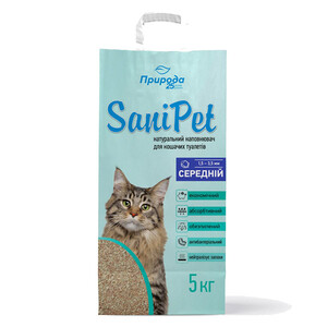 Природа Sani Pet наповнювач бентонітовий для котячого туалету (середня гранула)