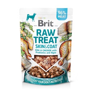Brit Care Raw Treat Skin and Coat ласощі для покращення стану шкіри і шерсті у собак (риба та курка)