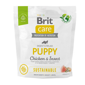 Сухий корм Brit Care Sustainable Puppy для цуценят (курка та комахи)