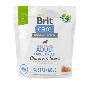 Сухий корм Brit Care Dog Sustainable для собак великих порід (курка та комахи)