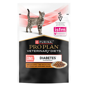 Вологий корм Purina Pro Plan Veterinary Diets DM для регулювання надходження глюкози у котів (яловичина)