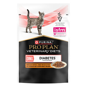 Вологий корм Purina Pro Plan Veterinary Diets DM для регулювання надходження глюкози у котів (курка)