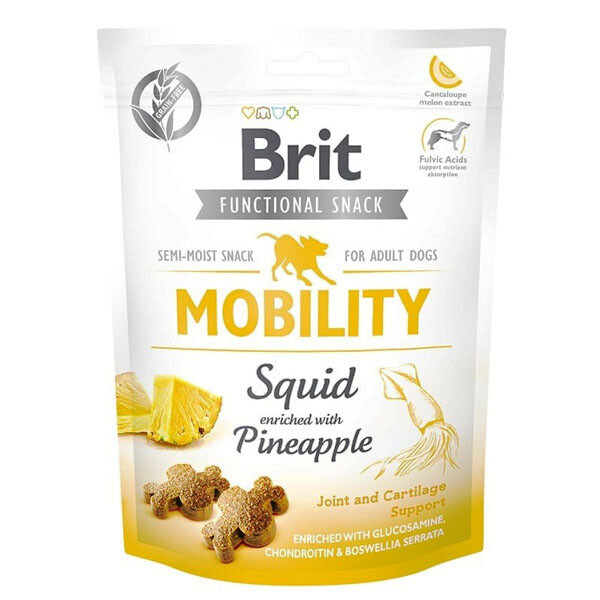 Brit Care Snack Mobility для здоров'я суглобів у собак (кальмар і анананас) 150 г