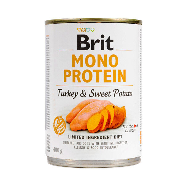 Вологий корм Brit Mono Protein (індичка і батат) 400 г