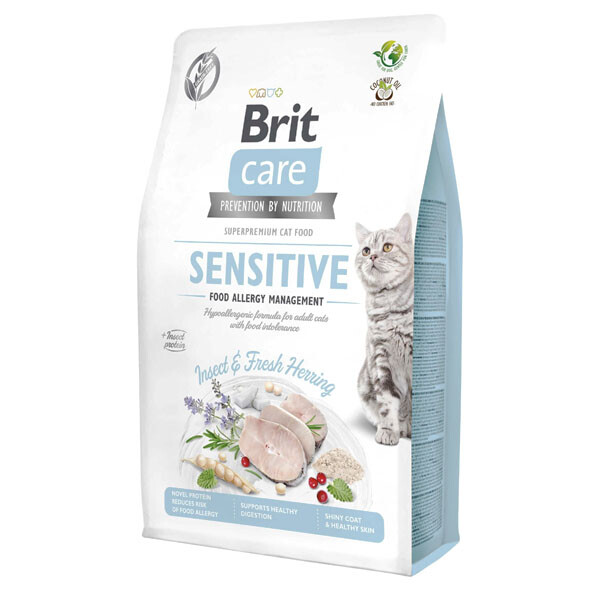Сухий корм Brit Care Cat GF Insect для котів з харчовою непереносимістю (комахи та оселедець) 2 кг